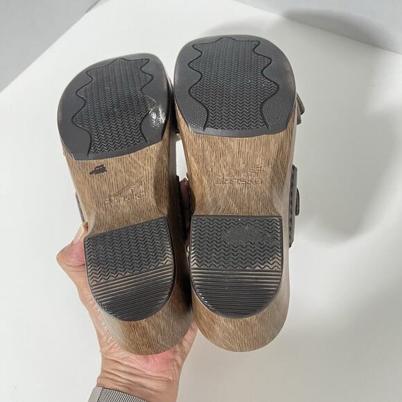 Dansko Sophie Brown Leather Slide Sandals Size 9 US / 40 EU Excellent - Picture 8 of 10